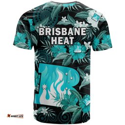 brisbane heat cricket t shirt aboriginal art mix tropical flowers
