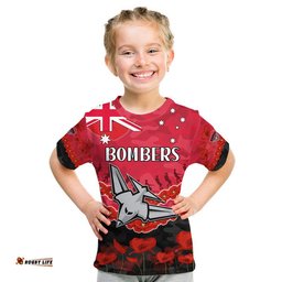 bombers football anzac t shirt lest we forget