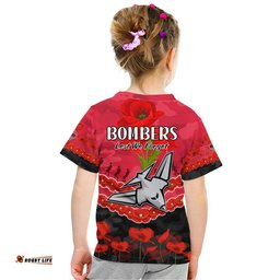 bombers football anzac t shirt lest we forget
