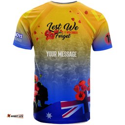 cowboys rugby t shirt custom cowboys remembrance day lest we forget poppies t shirt