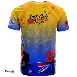 cowboys rugby t shirt custom cowboys remembrance day lest we forget poppies t shirt