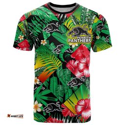 custom personalised panthers rugby t shirt fashion tropical jungle flowers