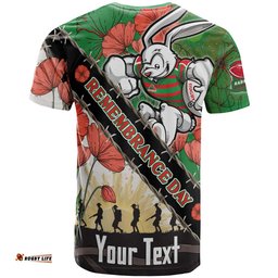 rabbitohs rugby t shirt custom remembrance day lest we forget t shirt