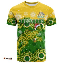australia soccer christmas t shirt socceroos indigenous kangaroo