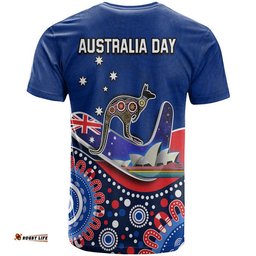 australia day t shirt indigenous kangaroo and boomerang