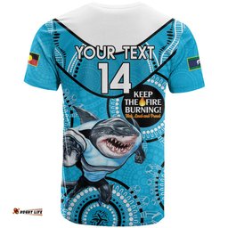 custom nrl sharks naidoc week t shirt keep the fire burning indigenous art
