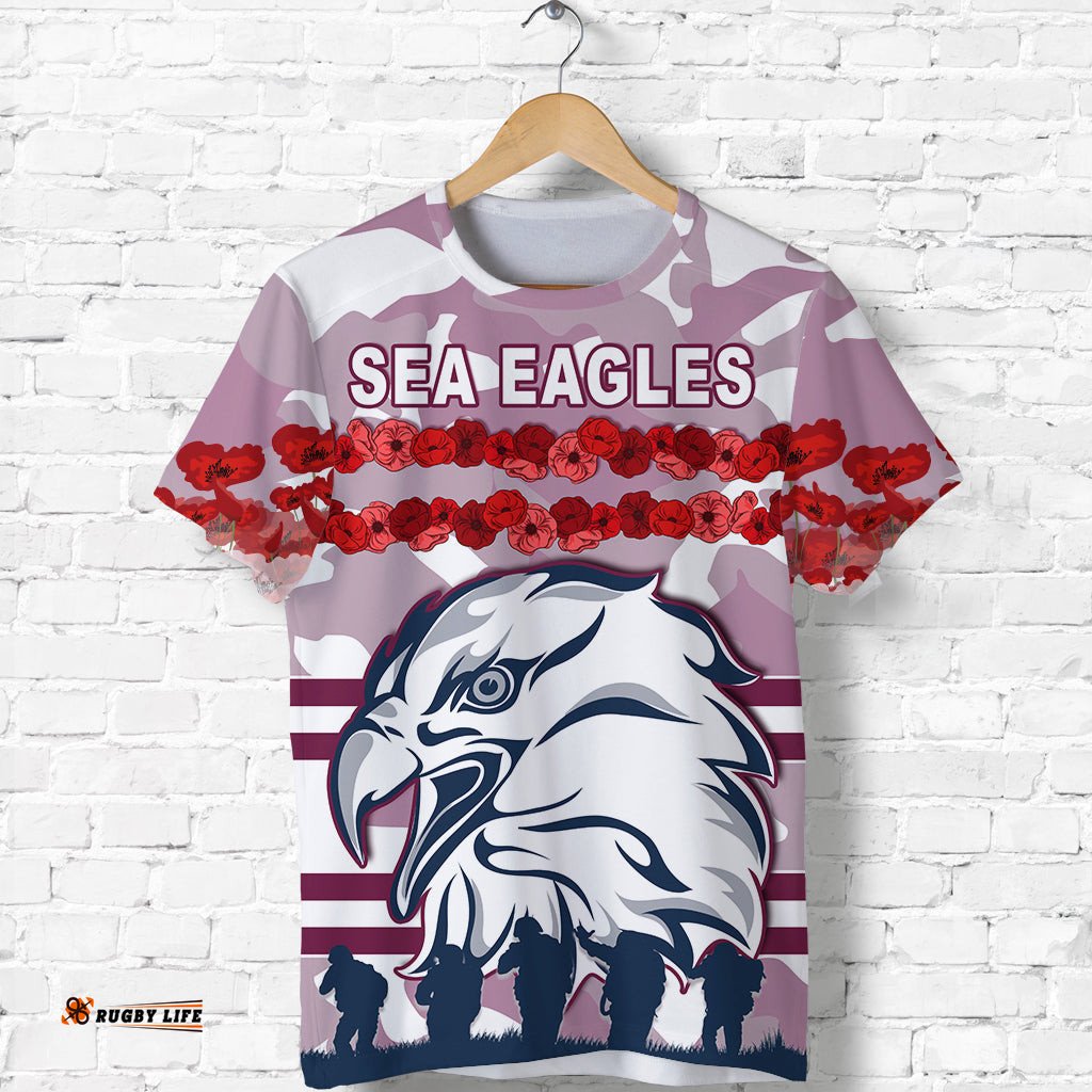 sea eagles anzac day t shirt proud soldiers lest we forget ver01