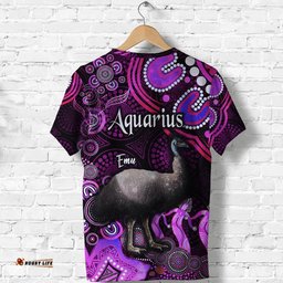 australian astrology t shirt aquarius emu glider zodiac aboriginal vibes pink