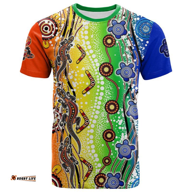 custom personalised naidoc aboriginal lizard and turtle t shirt