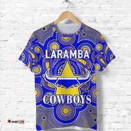 custom personalised laramba cowboys football club t shirt indigenous vibes custom text and number