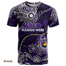 custom naidoc week 2024 freo t shirt aboriginal animals keep the fire burning dt02