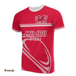 wales rugby t shirt horizontal style