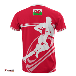 wales rugby t shirt horizontal style