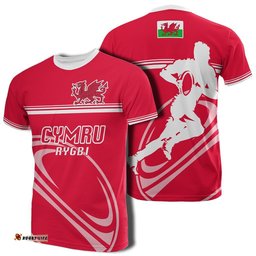wales rugby t shirt horizontal style