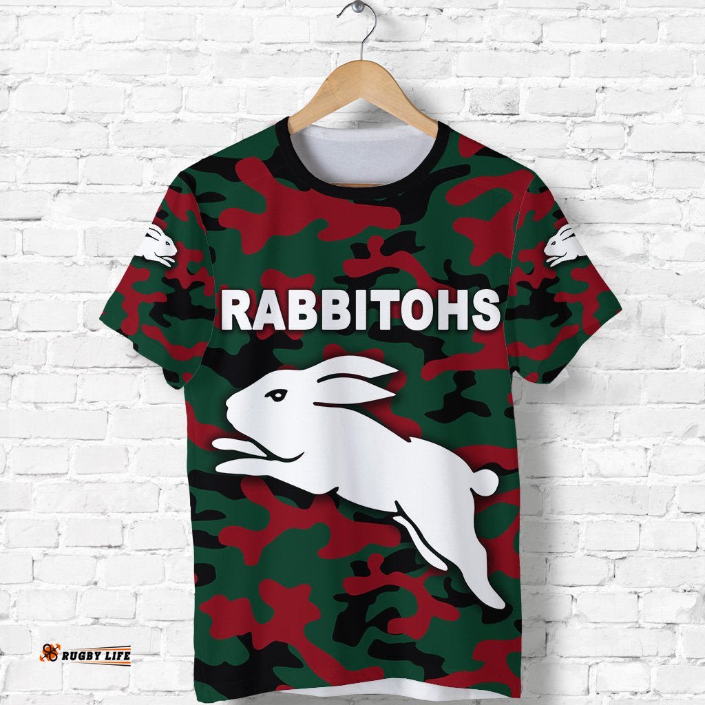 south sydney rabbitohs t shirt anzac day camouflage vibes no1