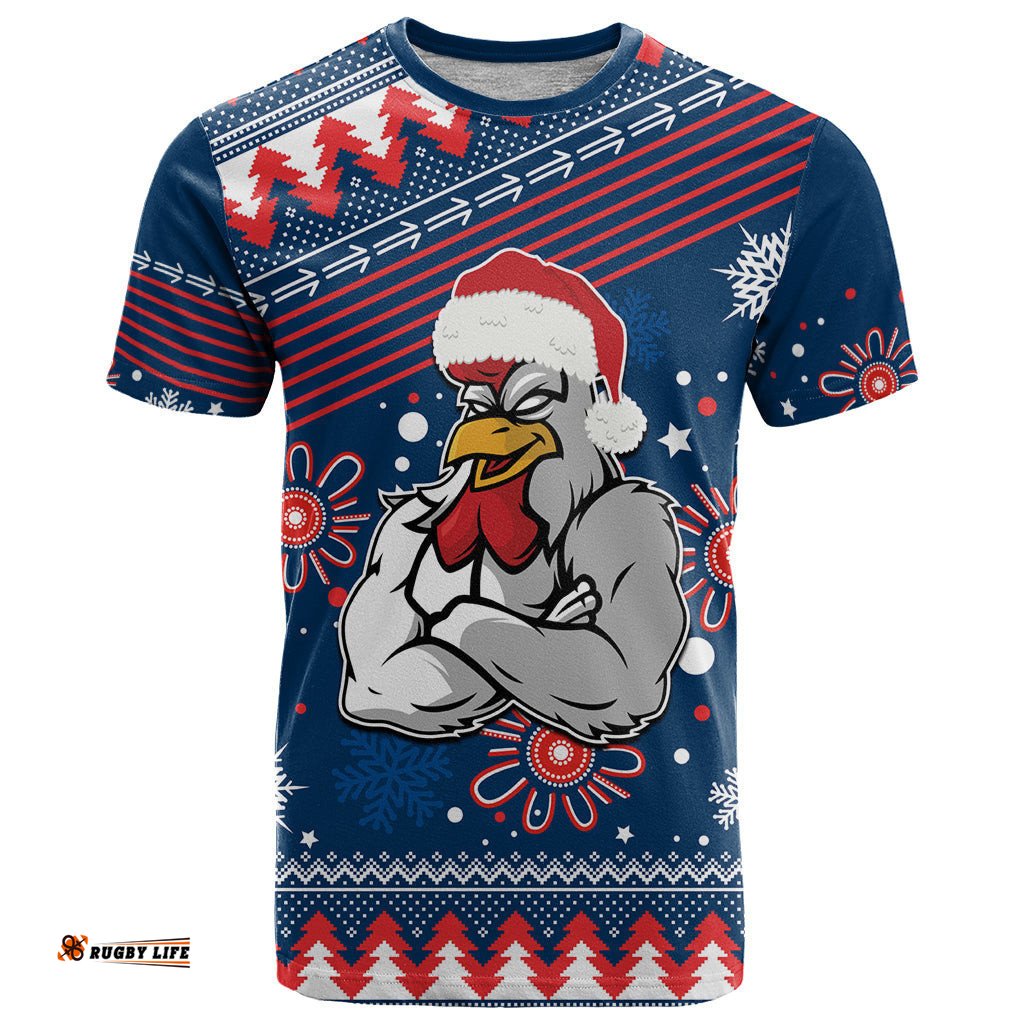 custom roosters rugby t shirt chirstmas vibe 2023