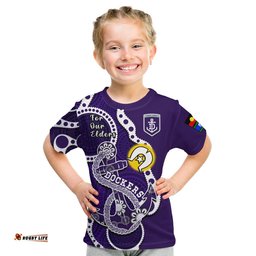 custom text and number fremantle football naidoc 2023 t shirt dockers for our elders indigenous art
