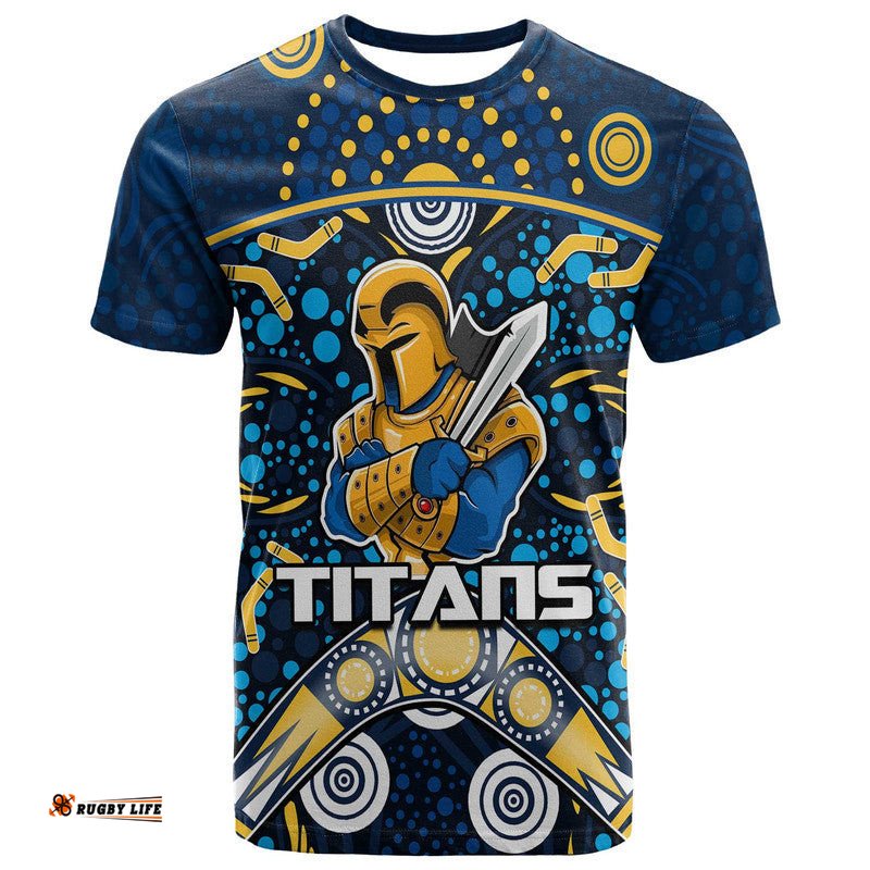 titans rugby t shirt boomerang indigenous dots