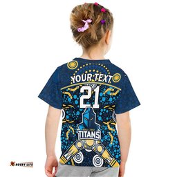 custom personalised titans rugby t shirt boomerang indigenous dots