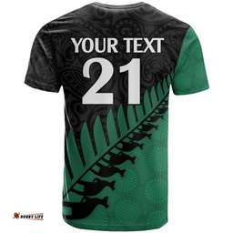 custom australia wallabies and aotearoa rugby t shirt kangaroo black fern maori green vibe