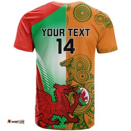 custom australia and wales rugby t shirt wallabies welsh mascots dynamic version