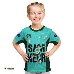 custom australia soccer t shirt sam kerr matildas world cup turquoise