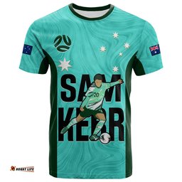 custom australia soccer t shirt sam kerr matildas world cup turquoise