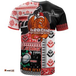 stgeorge rugby t shirt custom christmas snowflakes dragon mascot t shirt