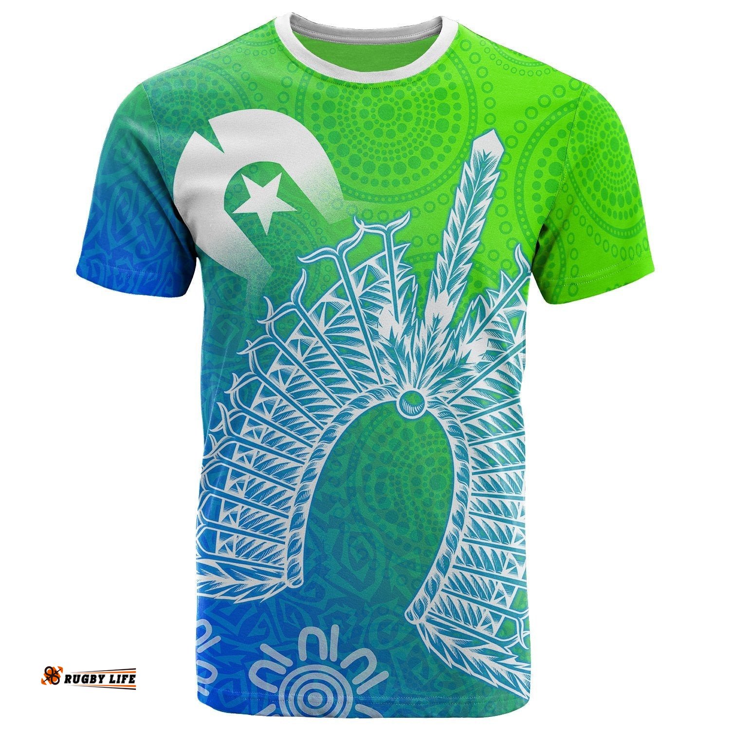 torres strait islander t shirt dhari mask ocean style
