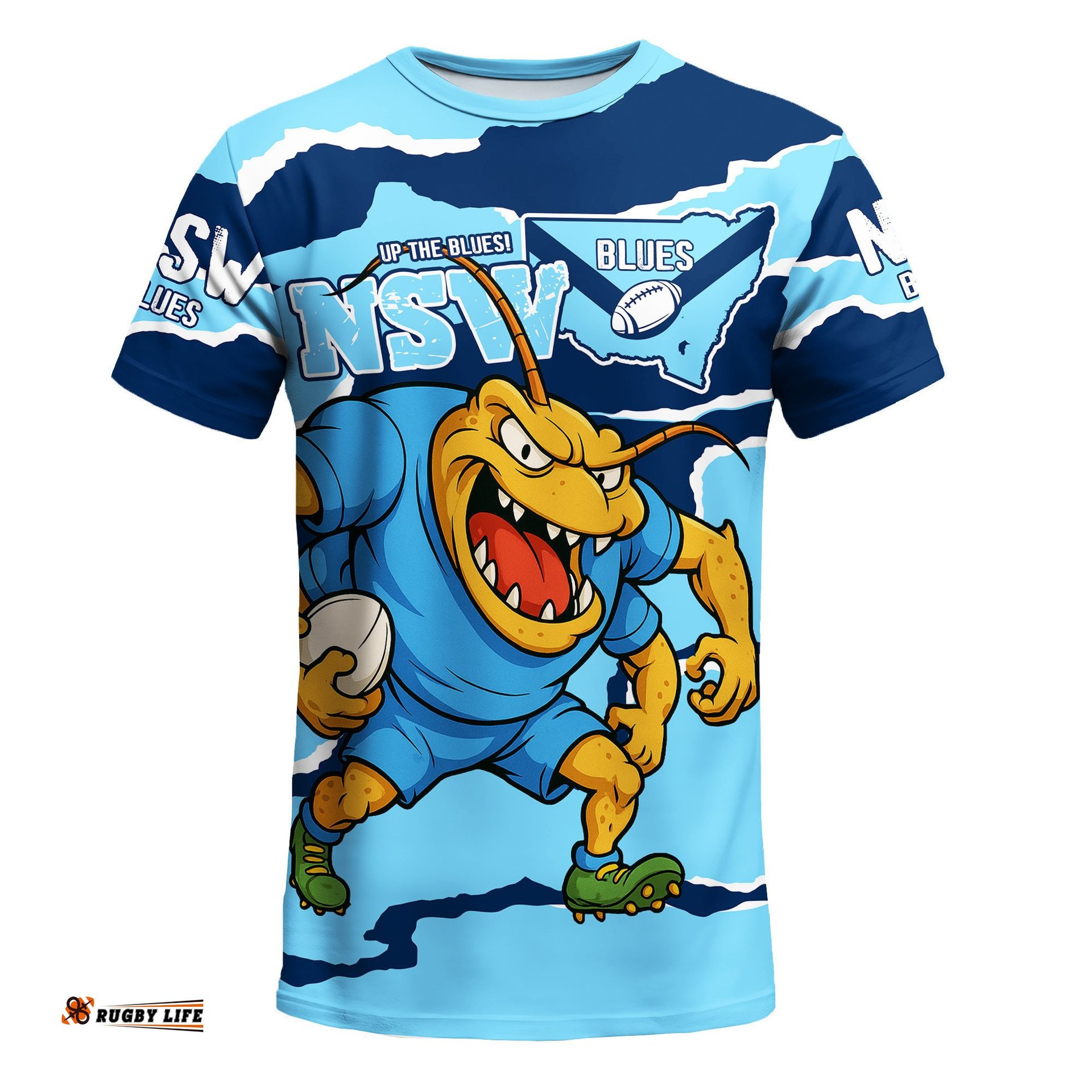 New South Wales Blues T-Shirt - Custom State Of Origin NSW Blues Up The Blues T-Shirt
