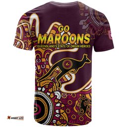 queensland rugby t shirt state of origin go maroons indigenous tribal