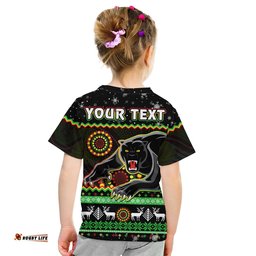 custom personalised panthers christmas t shirt aboriginal pattern penrith black version