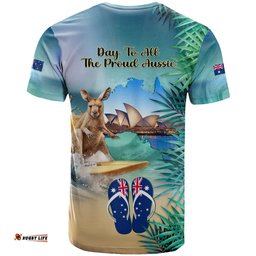 australia day 2024 t shirt kangaroo go surfing aussie map tropical style