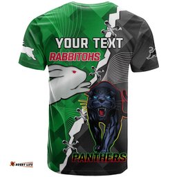 custom personalised rabbitohs mix panthers rugby t shirt sporty style