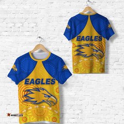 west coast eagles t shirt indigenous version gold