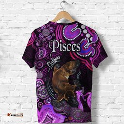 australian astrology t shirt pisces platypus zodiac aboriginal vibes pink