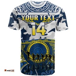 custom text and number cowboys rugby anzac t shirt indigenous poppy mix camouflage