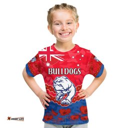 custom personalised western bulldogs football anzac t shirt lest we forget