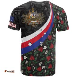 t shirt australia coat of arms with waratah patterns