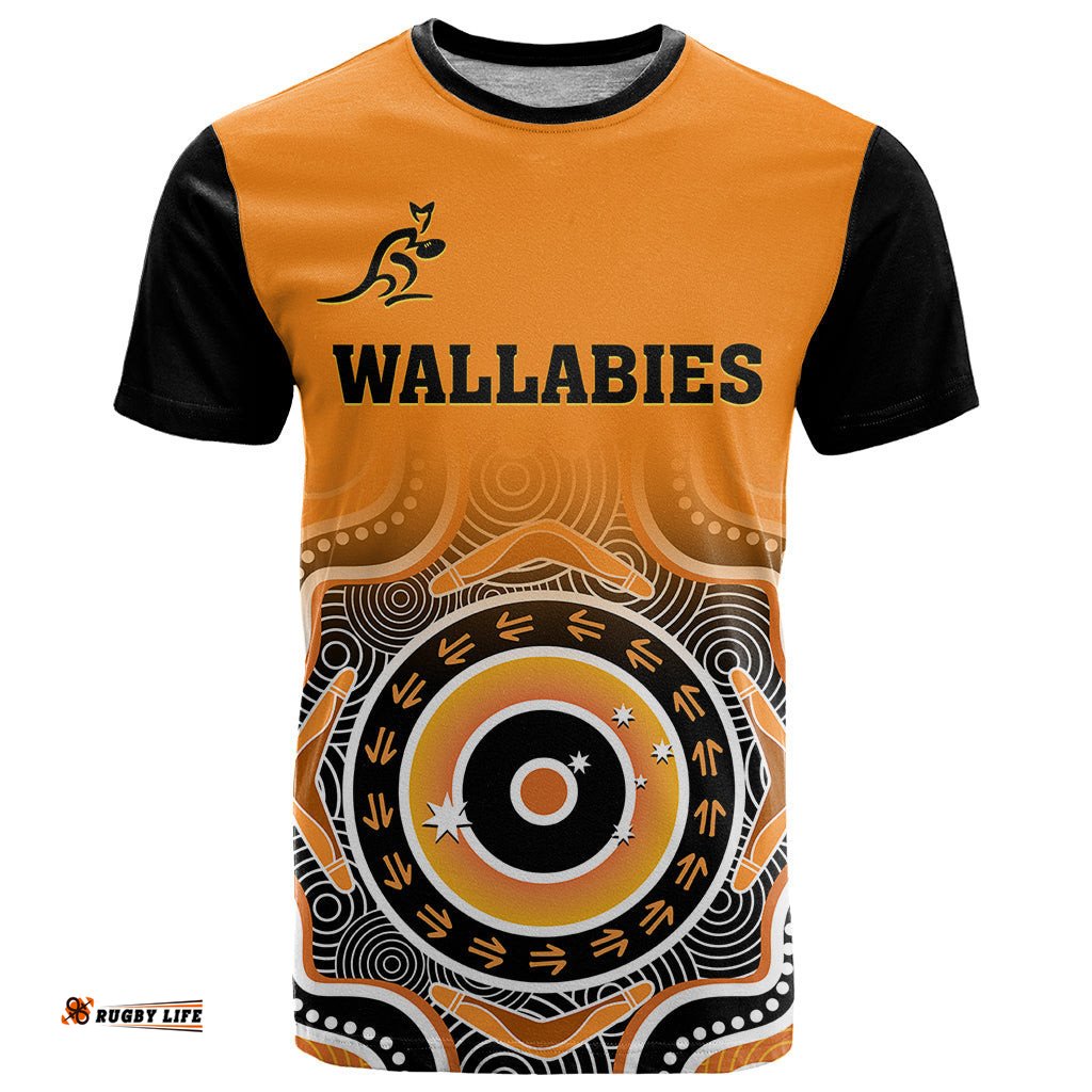 wallabies rugby t shirt aussie go champions indigenous orange