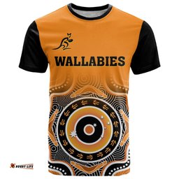 wallabies rugby t shirt aussie go champions indigenous orange