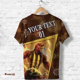 custom personalised hawthorn t shirt hawks indigenous limited edition no.1 custom text and number