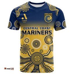 central coast football t shirt a league men mariners 2004 indigenous gradient style