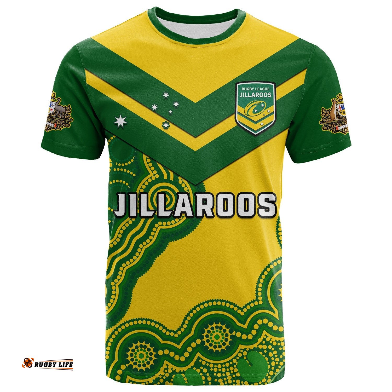 australia rugby t shirt jillaroos champions indigenous yellow style