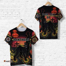 custom personalised penrith t shirt indigenous panthers anzac day lest we forget custom text and number