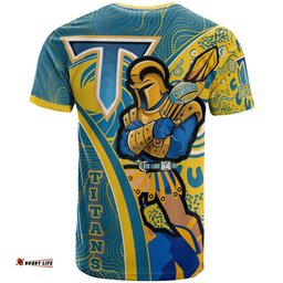 titans rugby t shirt custom gold coast titans pride mascot with aboriginal culture player and number t shirt