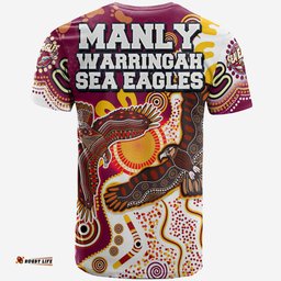 sea eagles aboriginal rugby custom t shirt double sea eagles with tribal sun and footprints