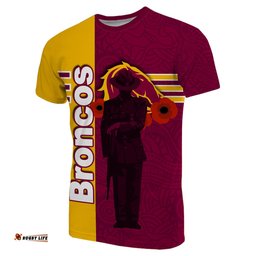 brisbane broncos t shirt anzac day lest we forget