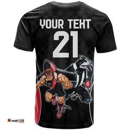 custom essendon and collingwood t shirt together sporty style