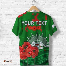 custom personalised rabbitohs anzac day t shirt south sydney camouflage mix aboriginal
